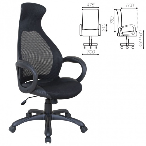 Кресло офисное Brabix Premium Genesis EX-517 тань/экокожа/сетка, черное 531574 фото 2
